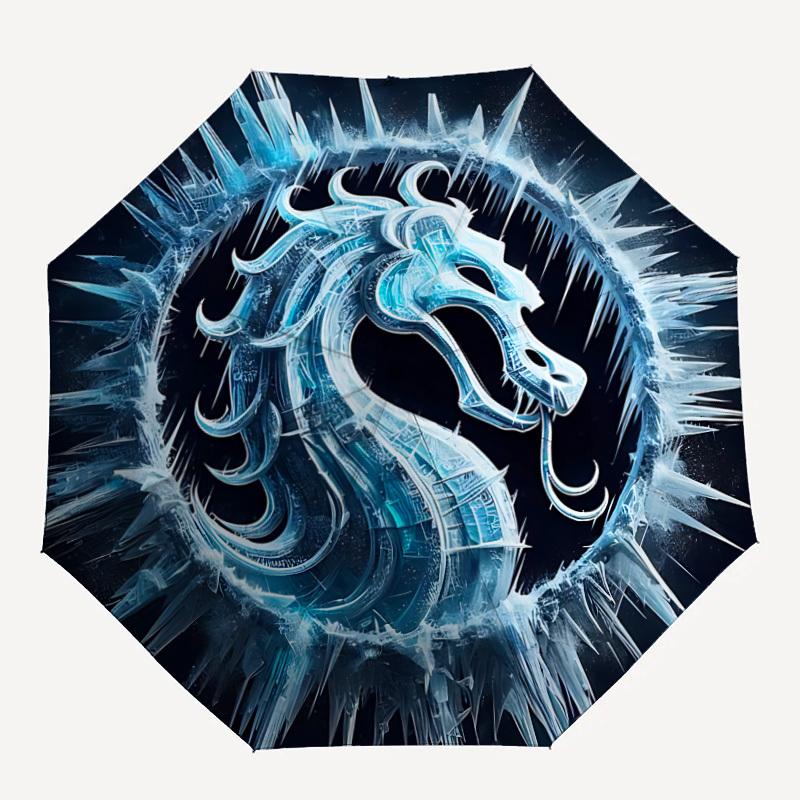 

1pc Mortal Kombat 8-Ribs Sturdy Frame, Automatic Open/Close, Durable & Colorful Ideal for Beach, Travel, And All Seasons, 10096
