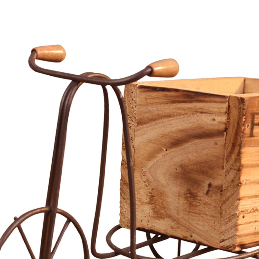 Flower Basket European Style Decoration Handmade Iron Wood Storage Box Unique Container for Wedding