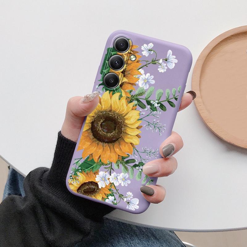 

Мягкий силиконовый чехол Sunflower для Xiaomi Redmi Note 13 Pro 13C 14 Samsung A35 A55 M35 S24 Huawei Honor 200 iPhone 15 защитный противоударный чехол для камеры iPhone 15 Plus