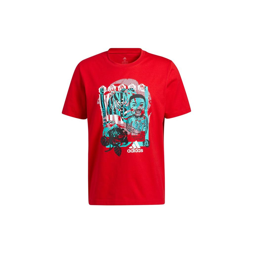 Adidas Rose Avatar Mvp Cartoon Basketball Casual Short-Sleeve T-Shirt Men Tops Crimson GP3441