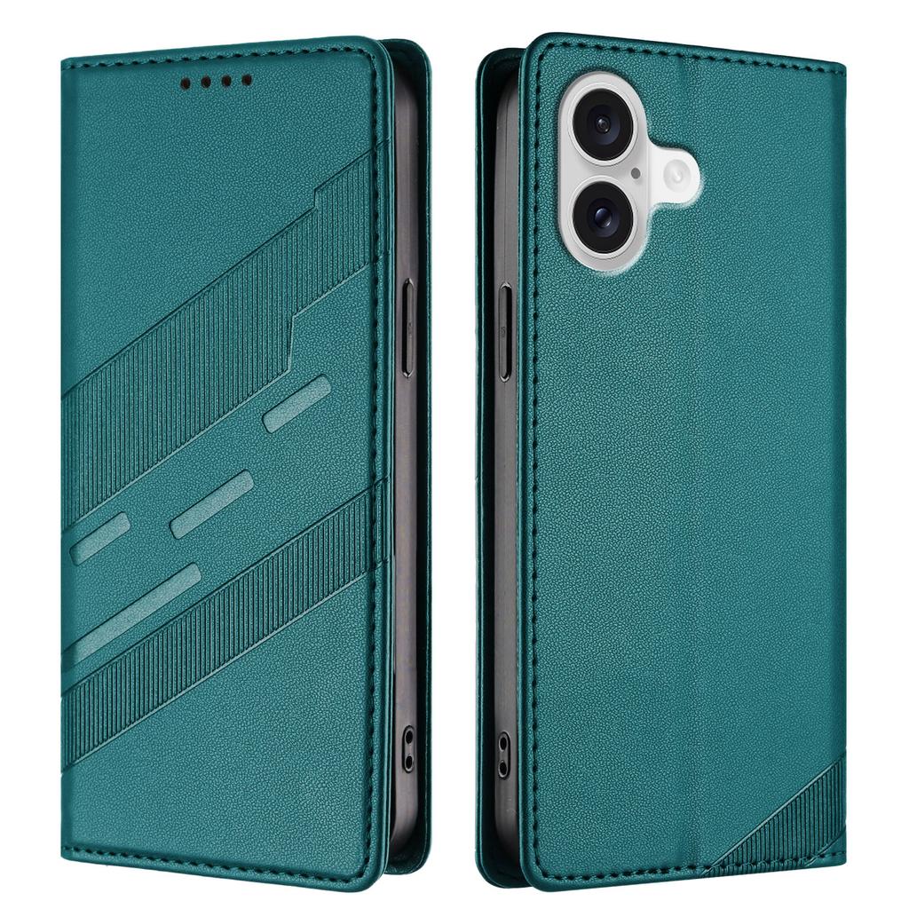 For iPhone 17 Phone Cases Punk Style Imprinted Wallet Stand Leather Cover