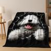 3D Illusion Breaking Wall Dog Puppy Cute Flannel Blanket,Cozy Soft Throw Blanket For Home Bedroom Bed Sofa Picnic Cover Gift Kid