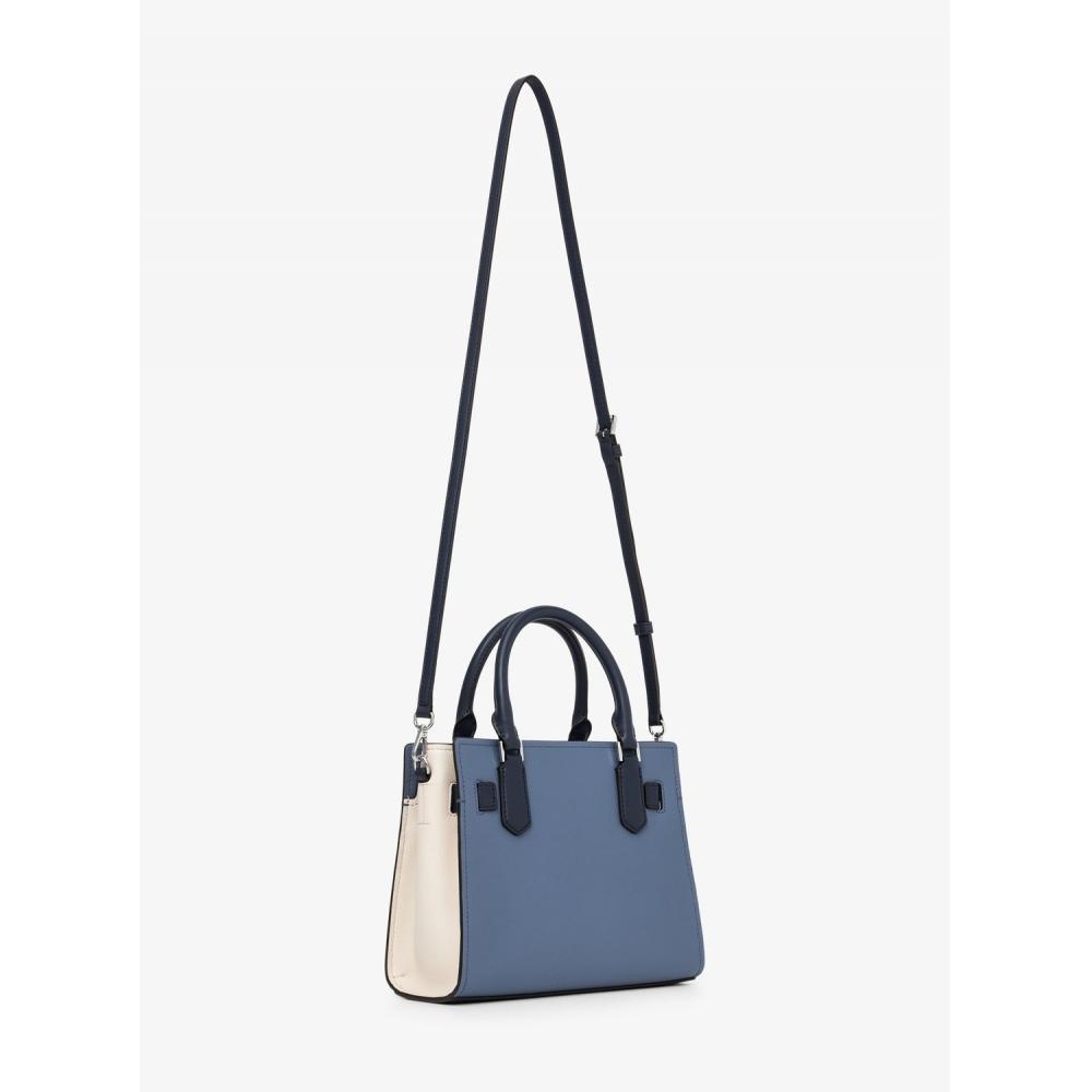 Michael Kors Hamilton Satchel Small 35t5shms1t1015 Denim Multi