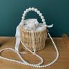 Women's Fresh Handwoven Pearl Rattan Crossbody Bag