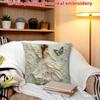 Fairy Floral Butterfly Pillow Cover Faux Embroidery 2D Print Spring Easter Decor Soft Linen Feel For Sofa Bed Living Room Gifts