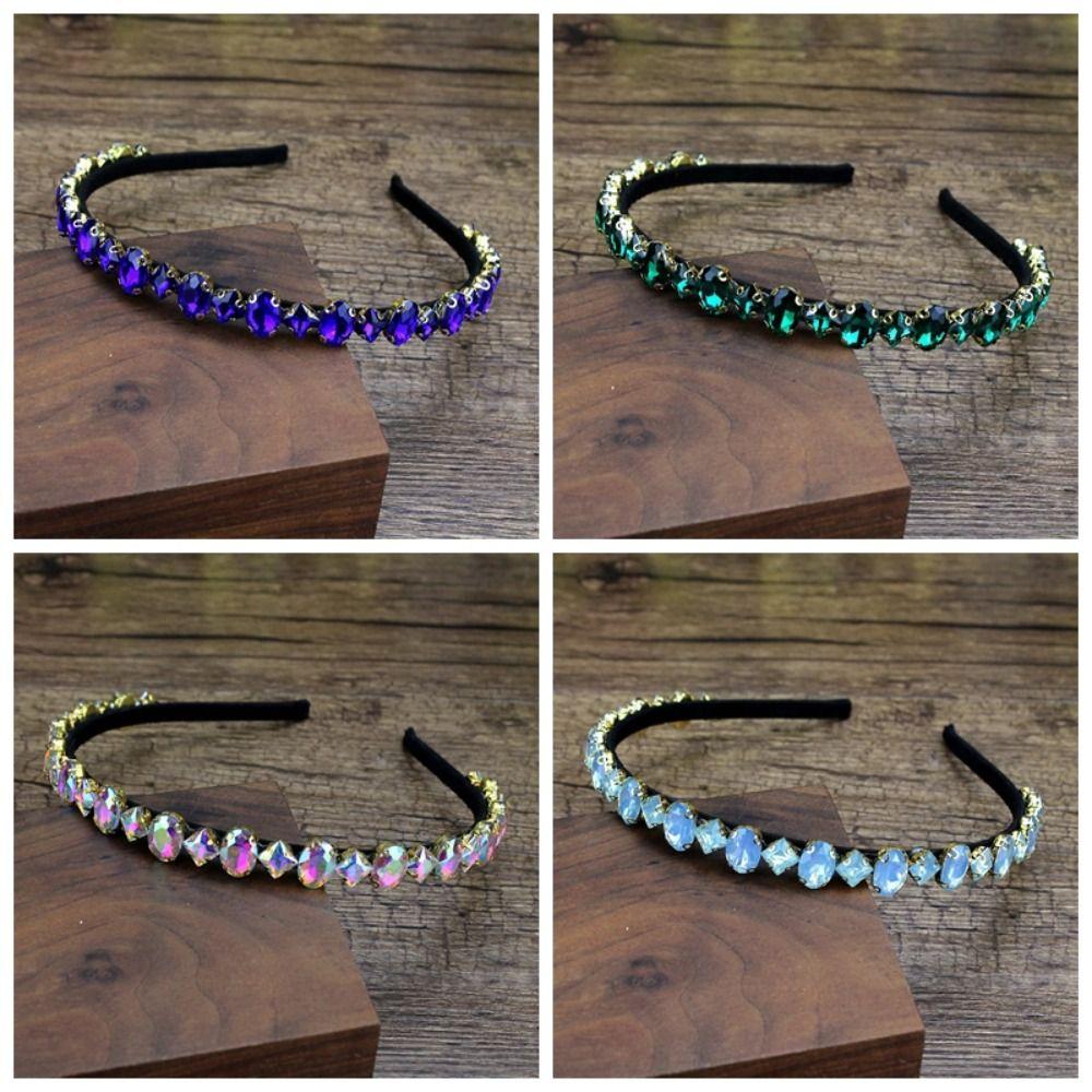Non-Slip Sparkly Headband Crystal Bezel Crystal Hairbands Fashion Girls Hair Accessories  Wome
