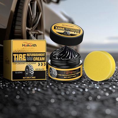50G Tire Coating Wax Car Tire Retreading And Film Plating Cream Tire Shine Coating Wax Auto Rubber Parts Shiny Paste Anti-Aging