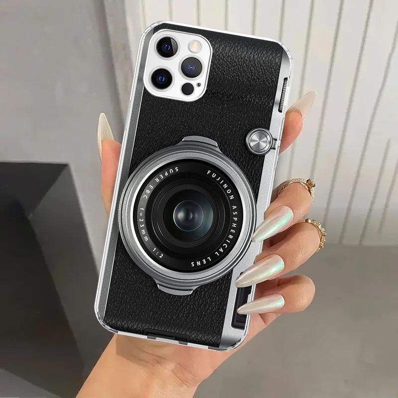 Fashion Classic Camera Lens Phone Case for Iphone 16 15 14 13 12 Mini 11 Pro Max 16E X XS XR 7 Plus 8 SE 2020 Soft Funda Print S