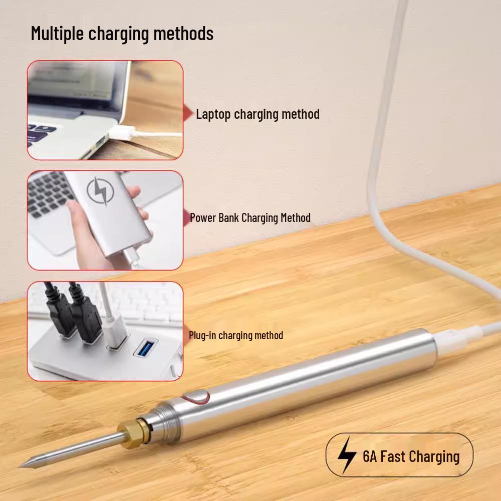 Portable USB 5V Soldering Iron with Power Bank Compatibility for Charging and Repair