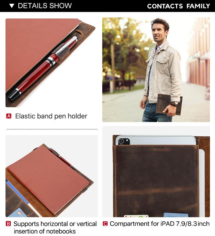 Dropship Personalized Leather Book Protective Cover Sleek Large Capacity B5 Notebook Sleeve Pouch for Daily Travel Custom Size
