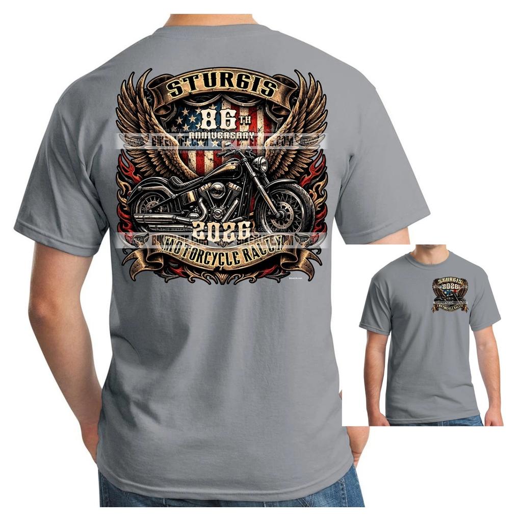 TShirt 2026 Sturgis Motorcycle Rally American Biker HighEnd Luxury Unisex Style Both Of Unisex And Unisex