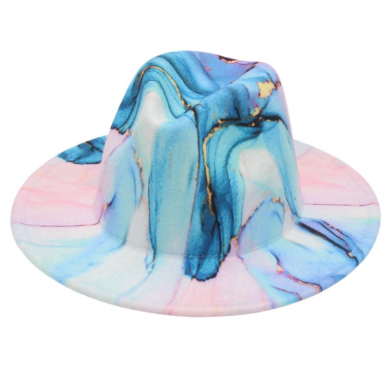 2022 Fedora Hat Print Color Hat Felt Hat Jazz Hat