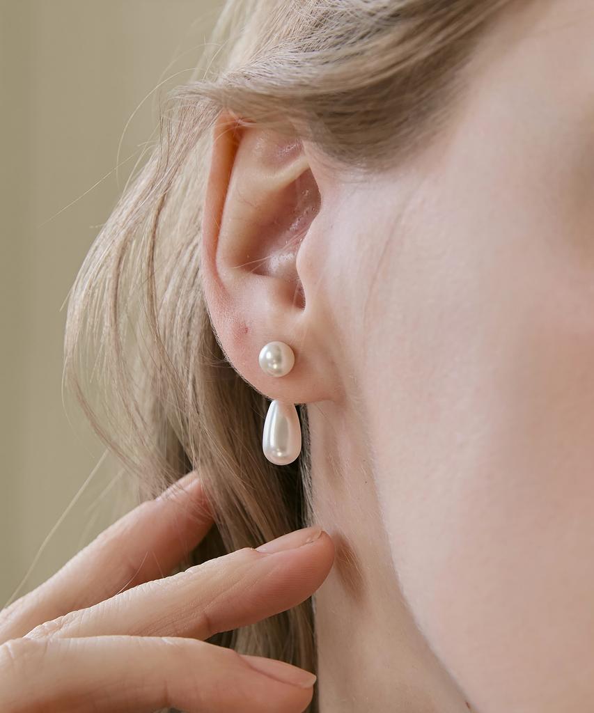 Dmoment (925 Silver) Pure Drop Pearl Earrings
