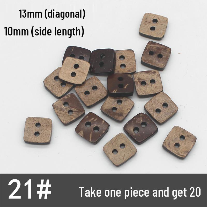Natural Retro Coconut Shell Round Buttons for Children's Clothing