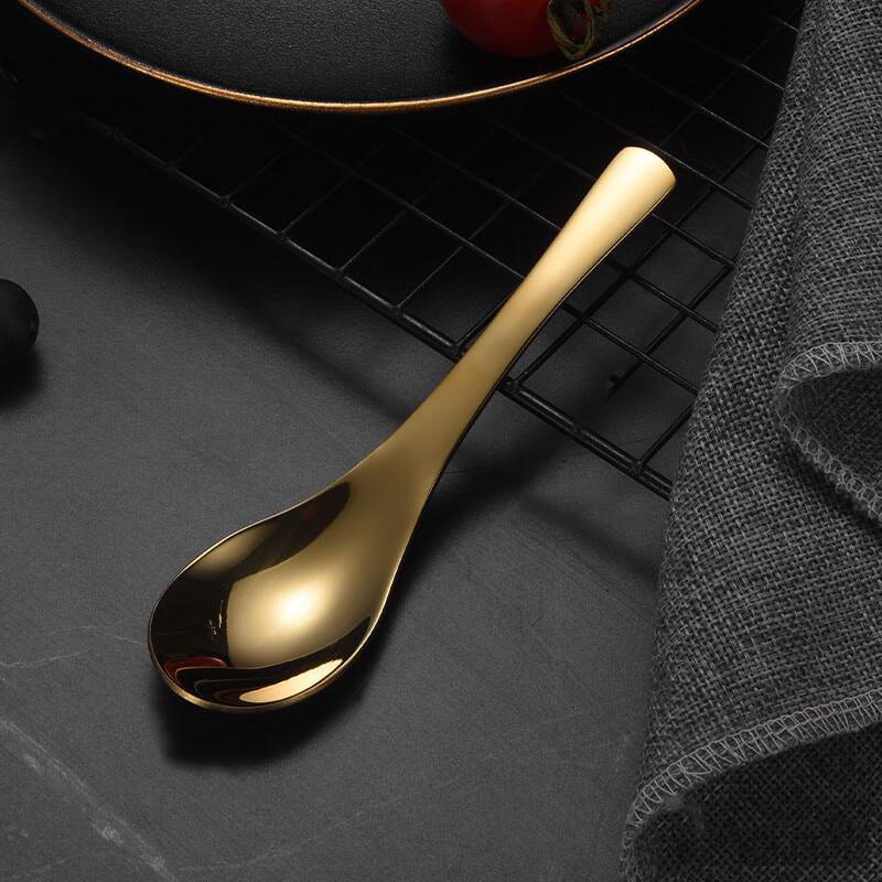 Fán Shùn 430 Stainless Steel Gold Dining Spoons