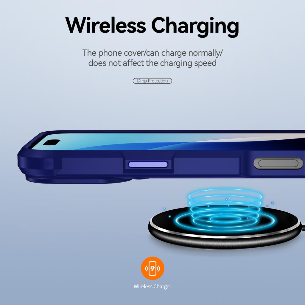 For iPhone 17 Pro Case Anti-Drop Alloy Lens Frame PC+TPU Phone Cover