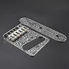 Vintage Carved Pattern Guitar Roller 6-Saddle Bridge and 3-Way Switch Control Plate Set for 6 String Electric Guitars