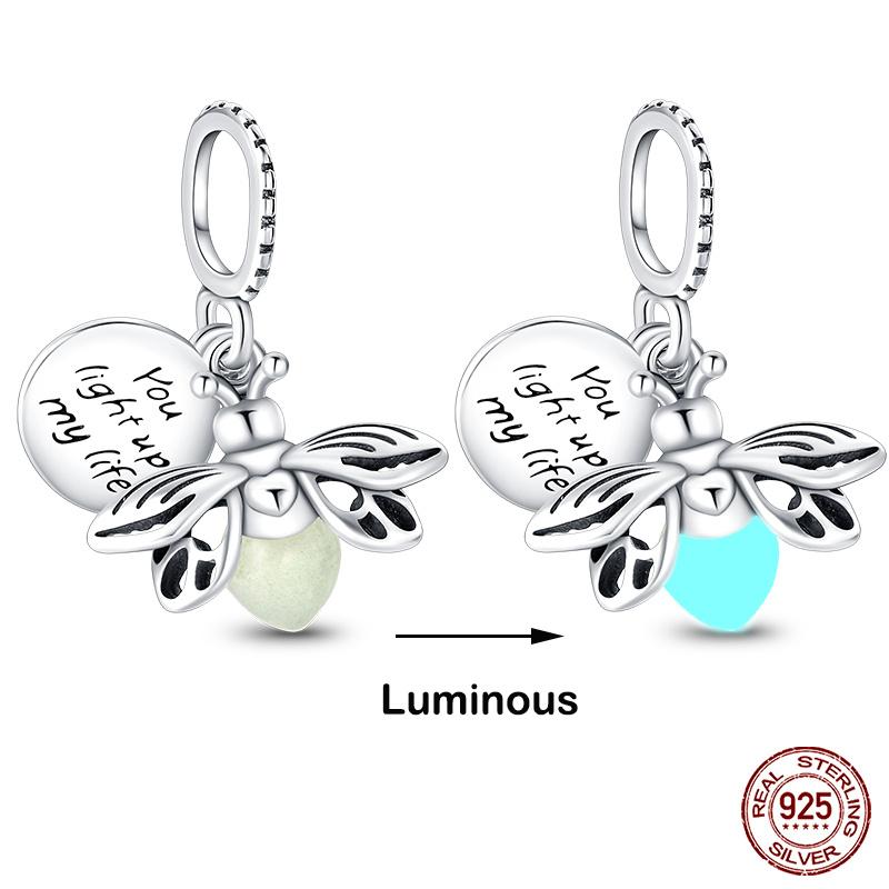 Fashion S925 Silver Pendant Firefly Pendant Cute Bear Beads Suitable For 3MM Original Bracelet Women Jewelry Gifts