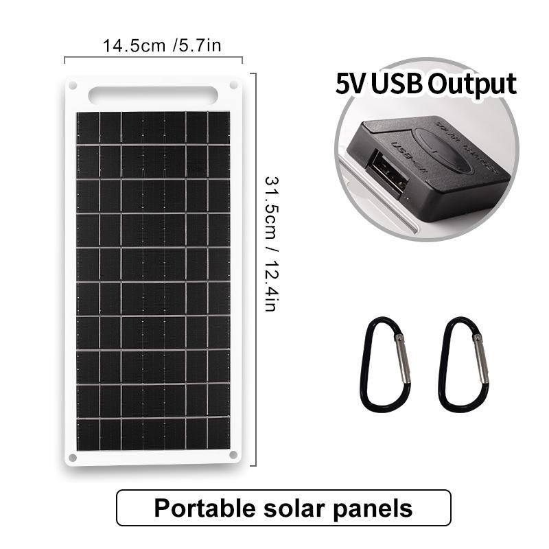 Flexible Solar USB Charger: 5V 2W-10W for Mobile Phones & Fans