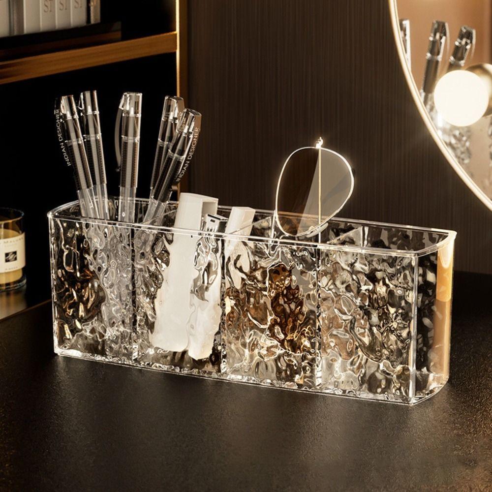 Large Capacity Desk Cosmetic Storage Box Acrylic Lipstick Eyebrow Pencil Organizer for Home Office