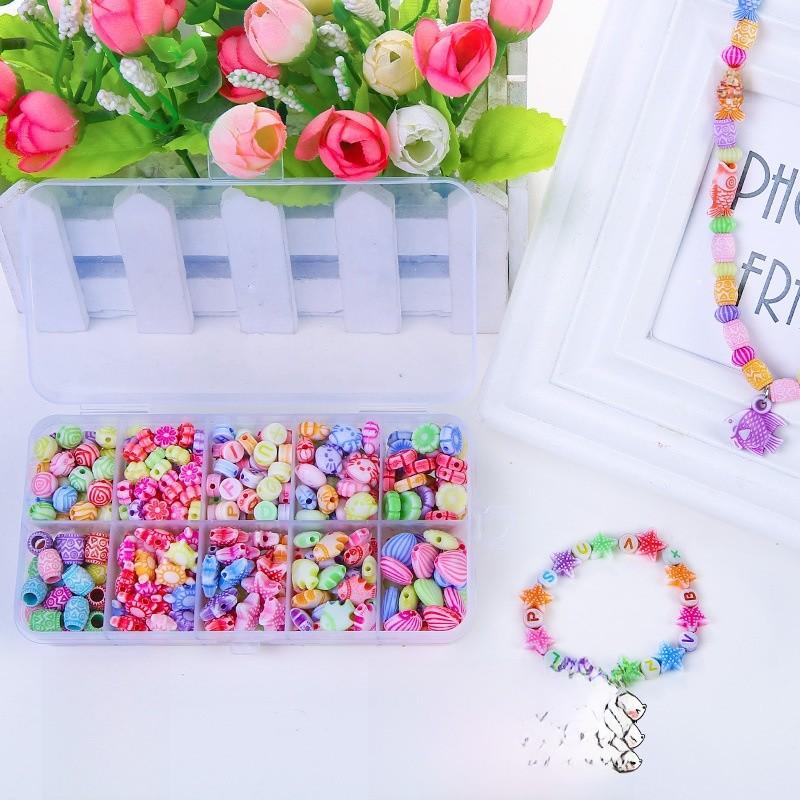 Childrens Bead Craft Kit With Plastic Beads For Focus Development And Diy Jewelry Making