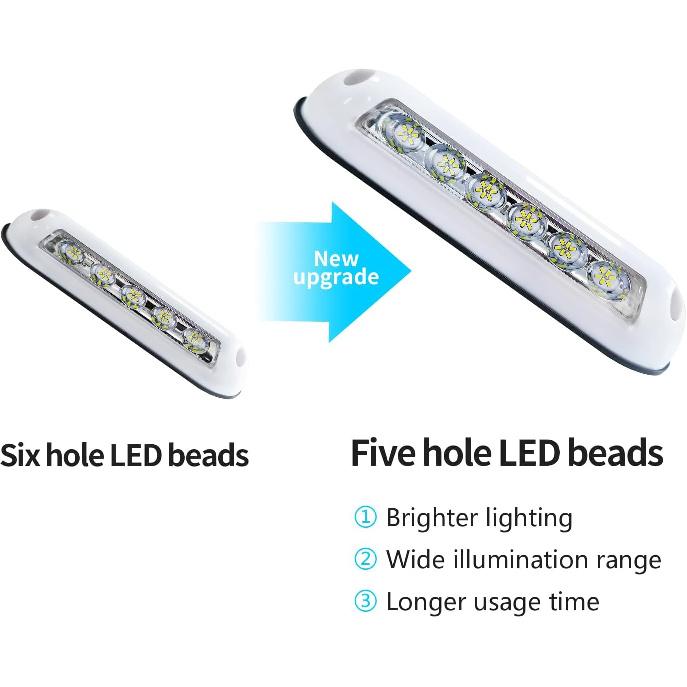 RV Black 12V Led Light 2 Set Porch Awning Lights Black 30 LED Exterior High Light-Output Low Ampere Draw for Trucks Motorhome Caravan Camper Trailer