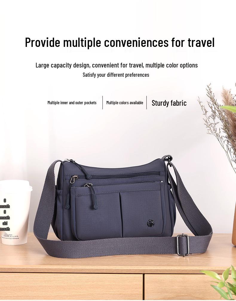 Casual Crossbody Tas voor Dames met Grote Capaciteit - Lichtgewicht Nylon, Meerdere Vakken voor de Zomer