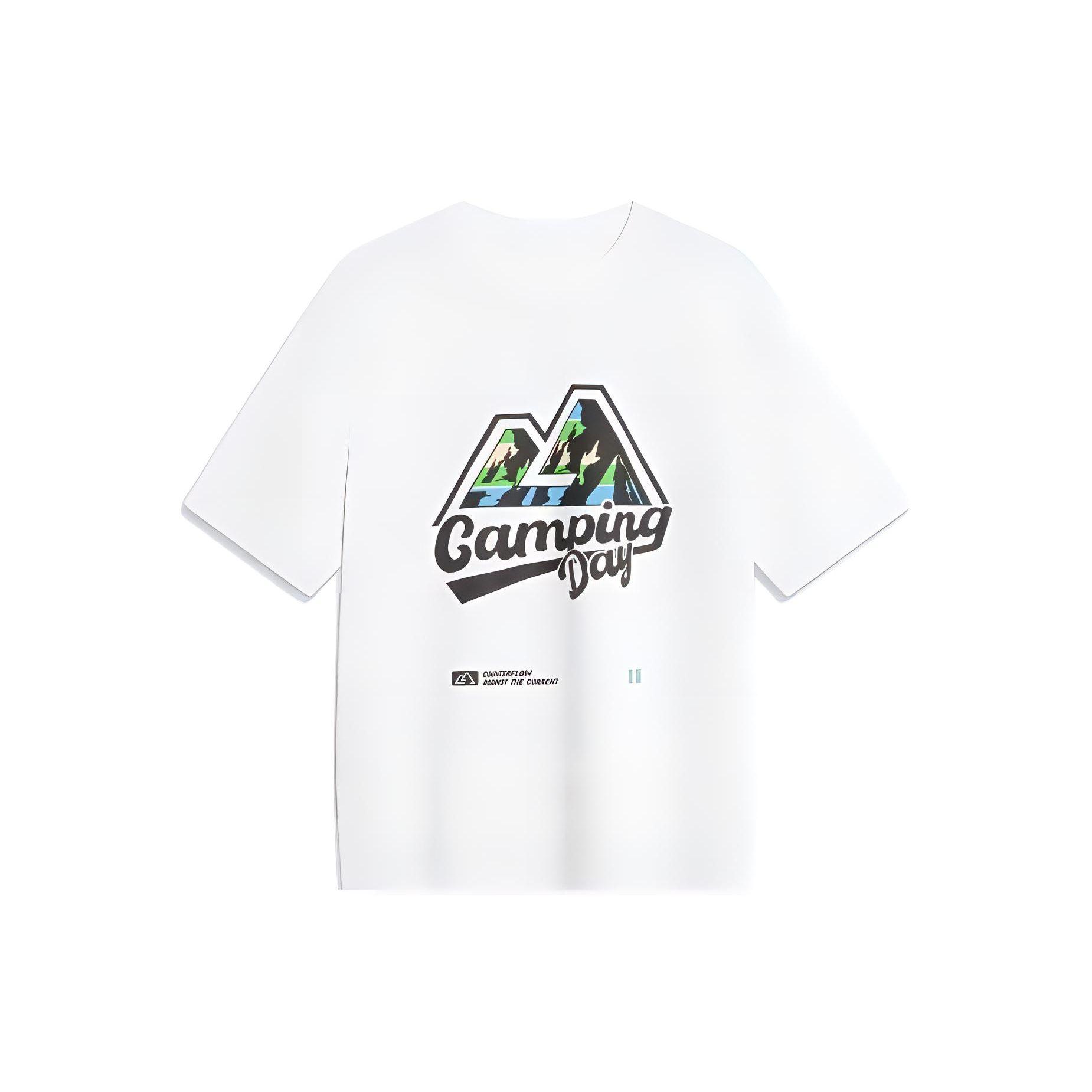 

Футболка унисекс с коротким рукавом и круглым вырезом Li Ning CF Adventure Series Wild Fun Letter Mountain Peak Print, стандартный белый AHST539-4 M