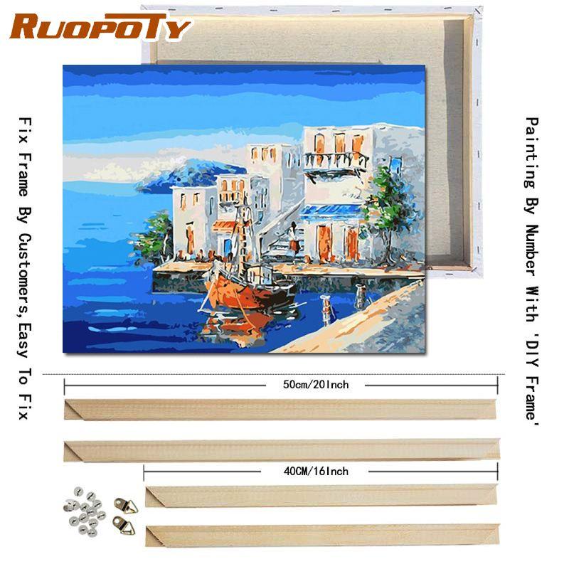 

Ruopoty DIY рамка городской пейзаж DIY картина по номерам комплект настенная художественная картина раскраска по номерам для домашнего декора Artowrk 40x50 см