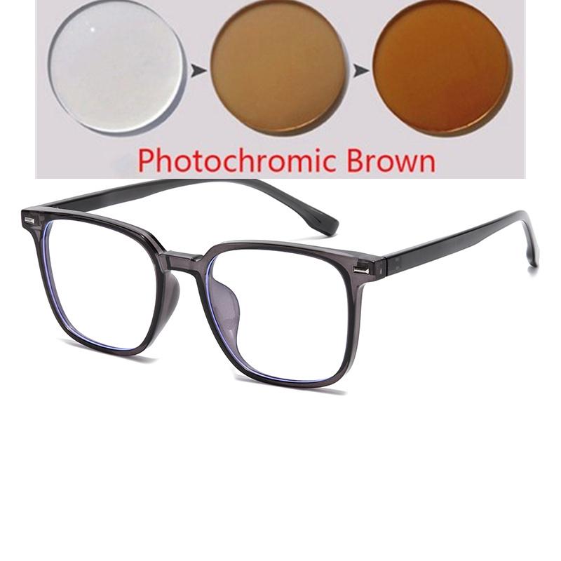 1.56 Aspheric Blue Light Blocking Square Myopia Glasses TR90 Prescription Frames For Women Men With Cylinder 0 To -6.0