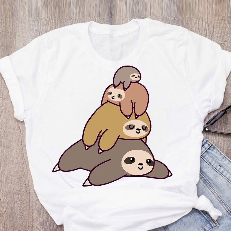 Cat Coffee Paw Strawberry Women's T-Shirts Cute Cartoon Top Female T Shirt Summer Funny Clothes O-Neck Ladies Tee Tops Shirts