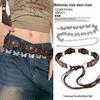 Women's Retro Striped Bow Tie Belt – Versatile Fashionable Waist Chain Accessory