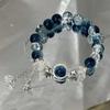 Super Fairy Forest Gradient Glass Bracelet - Chic Chinese Style Gift for Women and Best Friends, Lightweight Luxury Accessory