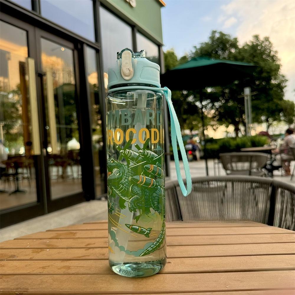 Italian Brainrot Water Bottle Tung Tung Tung Sahur Water Cup With Straw Football Sports Water Kettle Easter Valentine'S Day Gift