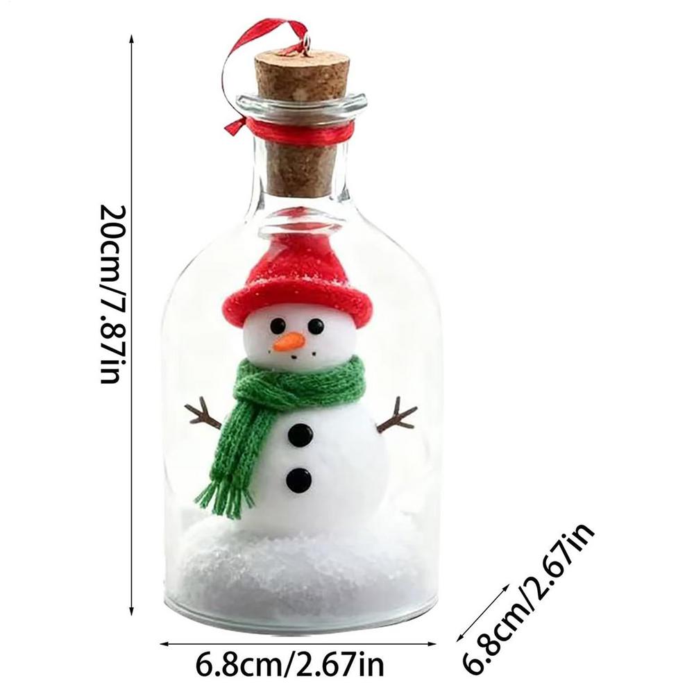 

Christmas Message Bottle Recordable Snowman Home Decor Keepsake Bottle Tree Ornaments For Family Friends Collectors Party белый