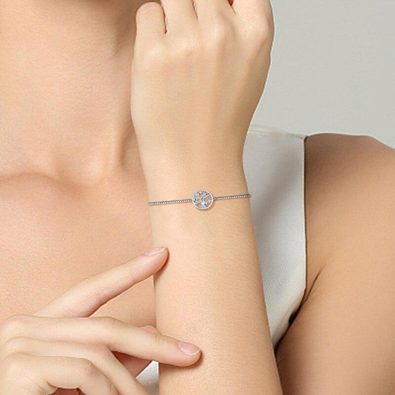 925 Sterling Silver Adjustable Size Life Tree Chain Bracelet For Women Authentic Silver Jewelry Gift Pulseira Prata 925 Feminina