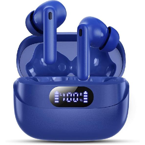 Wireless Earbuds, 42H Playtime Bluetooth 5.3 Headphones, HiFi Stereo Call Noise Cancelling Earbuds, IPX7 Waterproof Stereo in-Ear Earphones with LED