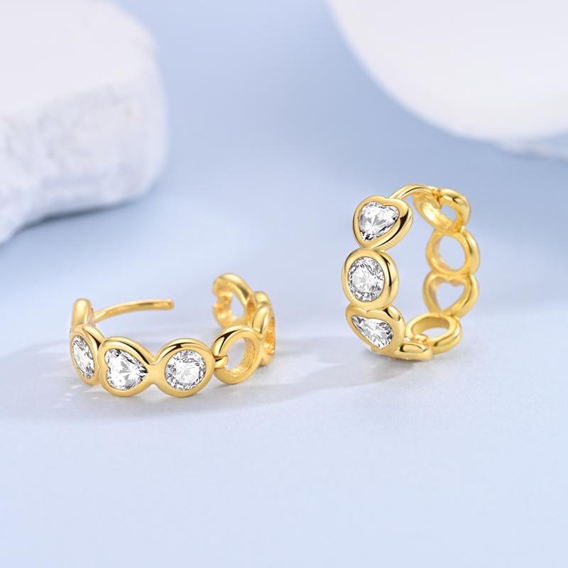 New 925 Silver Earrings Golden Beans Leaf Feather Luminous Elf Hoop Earring For Women Making Jewelry Gift