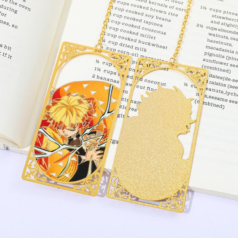 Anime Demon Slayer No Yaiba Metal Bookmark Tanjiro Nezuko Zenitsu Anime Cosplay Gift For Students Stationery Collection Bookmark