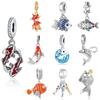925 Silver Luck Koi Fish Pendant Goldfish Blessing Charms Mermaid Bead Fit Exquisite Bracelets DIY Jewelry Women Accessories Gift