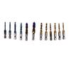 12Pcs Combined Tap Drill Bit Set HSS Metric Blue Plating Imperial Ti Plated 14in Hex Shank