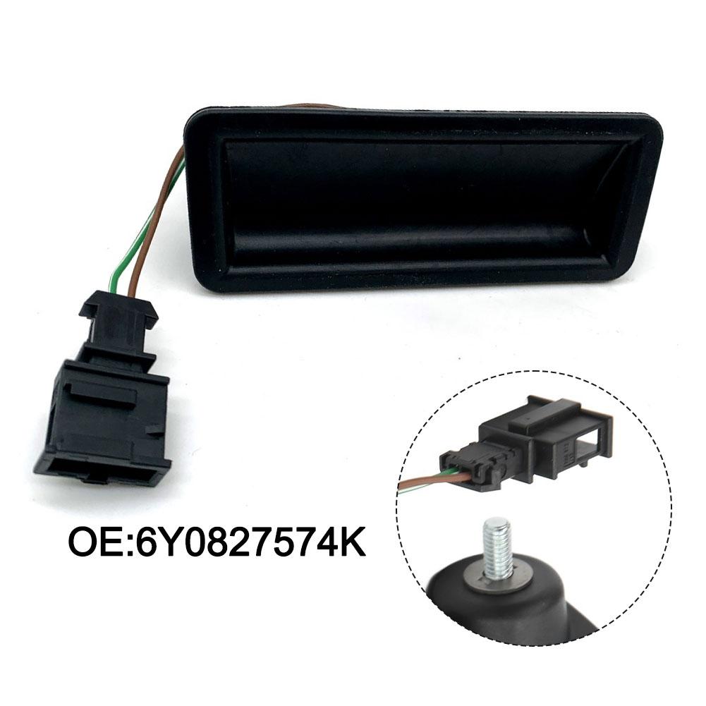 For Rear Trunk Access Boot Handle Switch Tailgate Release Vehicle Security Handle Switch Handle Black OEM 6Y0827574J 6Y0827574K
