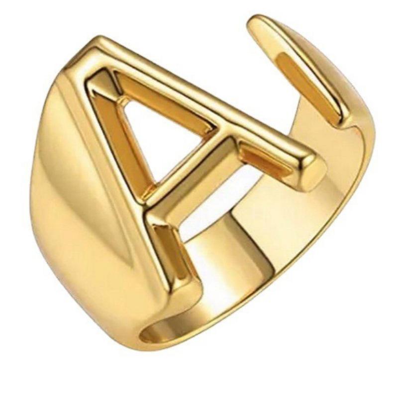 Adjustable Women's Fashion Rings, European & American Trend, 26 English Alphabet Designs