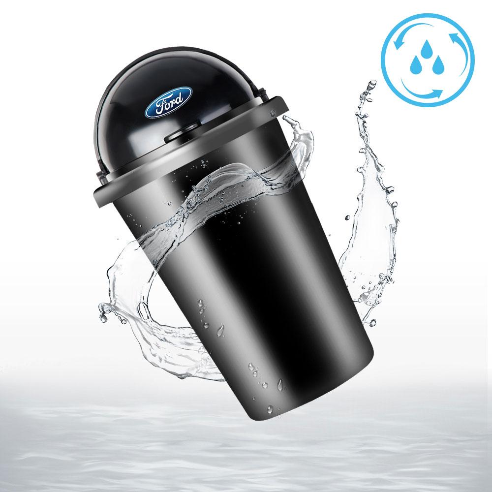 BAZQ7 Car Portable Trash Can Cute Storage Cup Dust-Proof Auto Accessories For Ford Mondeo Fiesta mk6 STRACING F150 Ranger Mustang Kuga
