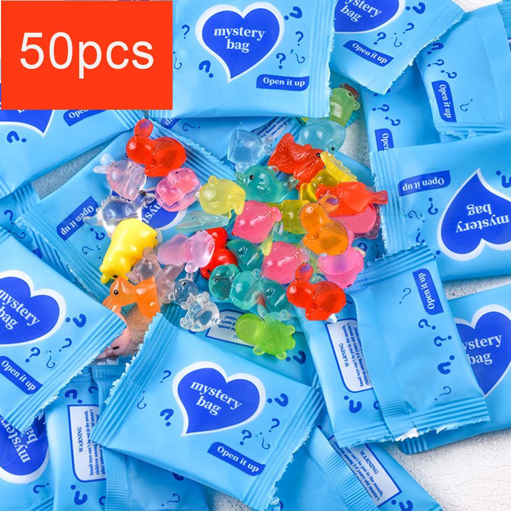 

50PCS Glow in The Dark Mini Resin Animals Surprise Blind Box Set 60+ Styles Fairy Garden Decor DIY Craft Educational Toys