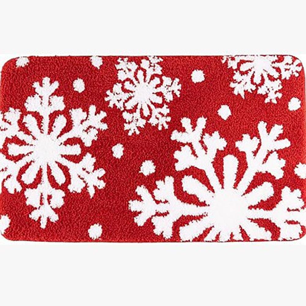 New Santa Claus Christmas Door Mat Crystal Fleece Non-slip Door Carpet Soft Water Absorption Bath Mat Living Room Decor