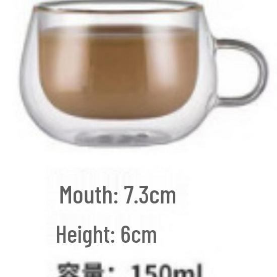 Double-Layer Heat-Resistant Borosilicate Glass Cup with Handle