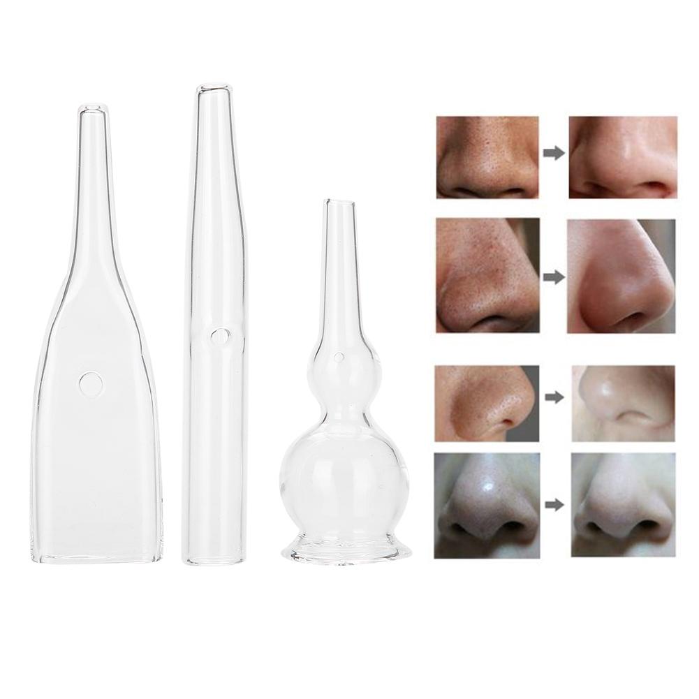 3PCS/Set Glass Pipes for Blackhead Removal Face Cleanser Beauty Machine Vacuum Accessories