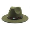 Women'S Simple Wool Top Hat White Trend Versatile Belt Men'S Jazz Hat