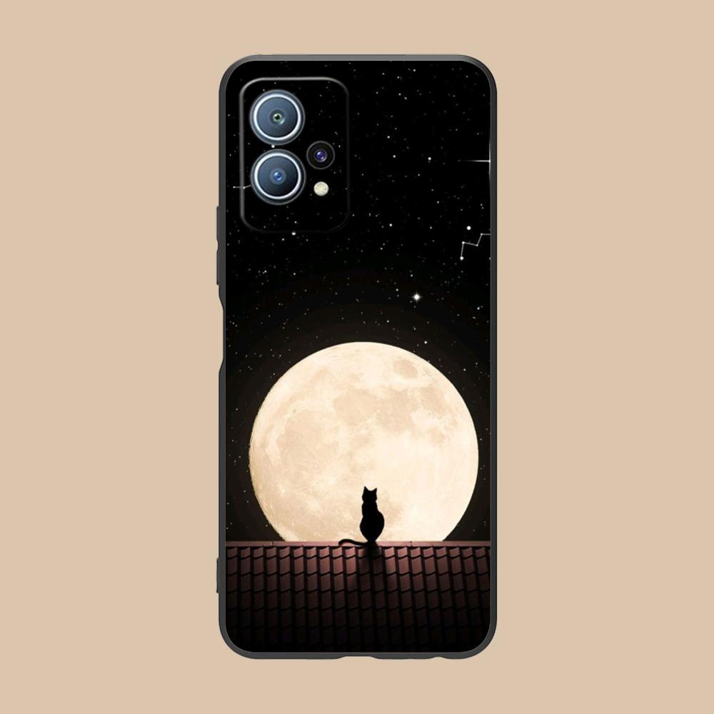

Luna Moon Cat Mobile Phone Case for Huawei P60 P50 P40 P30 P20 P10 P9 P8 Pro Lite Plus Colorful Printing Cover Cover Smartphone Huawei P8